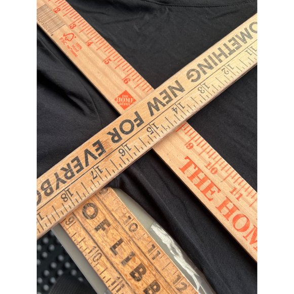 Peruvian Connection T-Shirt Dress Womens M Mini V-Neck 3/4 Sleeve Black Stretch - Picture 4 of 6